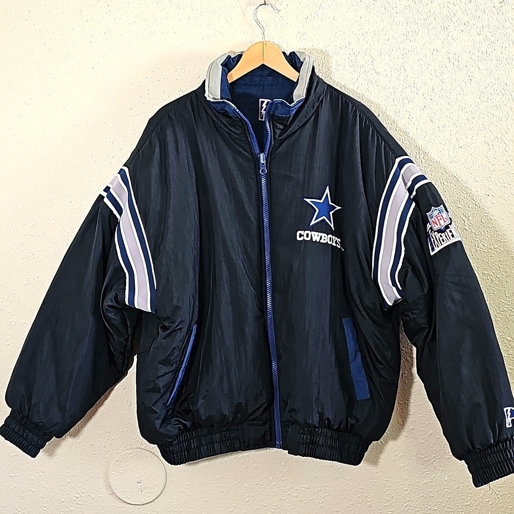 Vintage Pro Player Dallas  Cowboys Reversible Bomber Jacket.